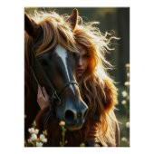 Paard en metgezel Fantasy Art Perfect Poster (Voorkant)