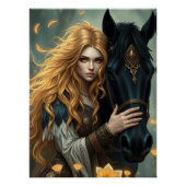 Paard en metgezel Fantasy Art Perfect Poster (Voorkant)