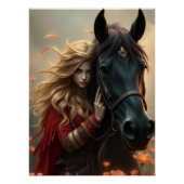 Paard en metgezel Fantasy Art Perfect Poster (Voorkant)