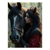Paard en metgezel Fantasy Art Perfect Poster (Voorkant)