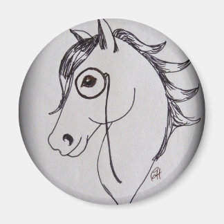 Paard en monocle magneet