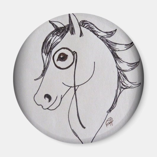 Paard en monocle magneet (Voorkant)