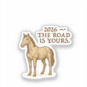 paard en motivatietekst sticker (Voorkant)