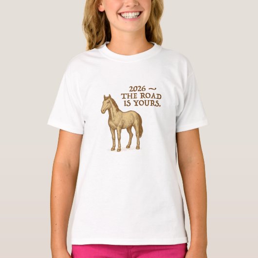 Paard en motiverende tekst t-shirt (Voorkant)