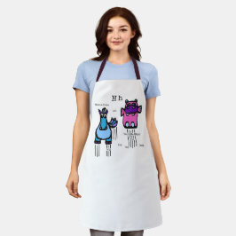 Paard en nijlpaard schort