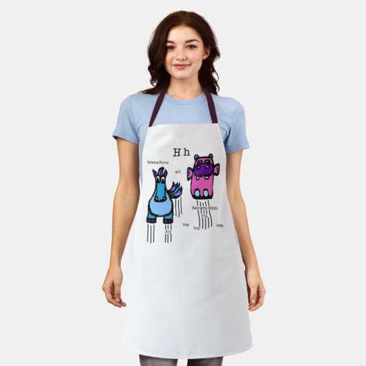 Paard en nijlpaard schort (Gedragen)