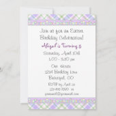 Paard en Pasen Bunny Verjaardag Uitnodiging ~ Meis (Achterkant)