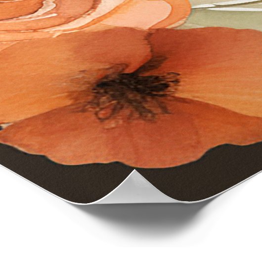  Paard en Perzik Bloemen Verjaardag Welkom Poster (Hoek)