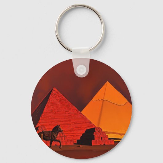 Paard en Piramide Sleutelhanger (Voorkant)