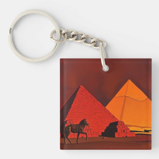 Paard en Piramide Sleutelhanger (voorkant)