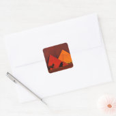 Paard en Piramide Vierkante Sticker (Envelop)
