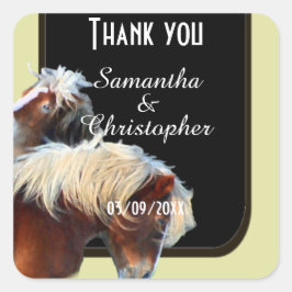 Paard en pony Equetrian thema dank u Vierkante Sticker
