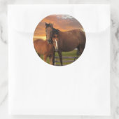 Paard en pony ronde sticker (Tas)