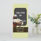 Paard en pony ruiter bruiloft programma programmakaart (Staand voorkant)