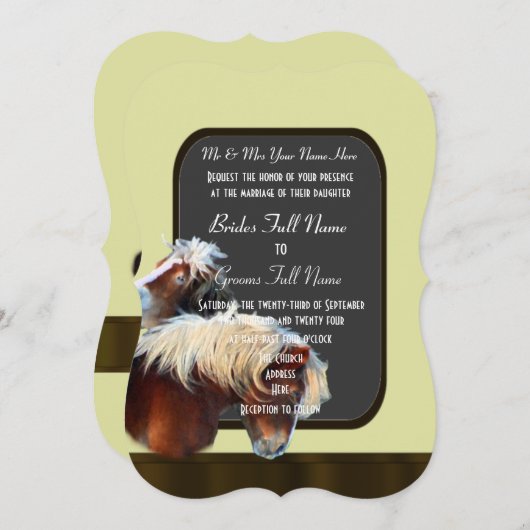 Paard en pony ruiterbruiloft kaart (Voorkant / Achterkant)