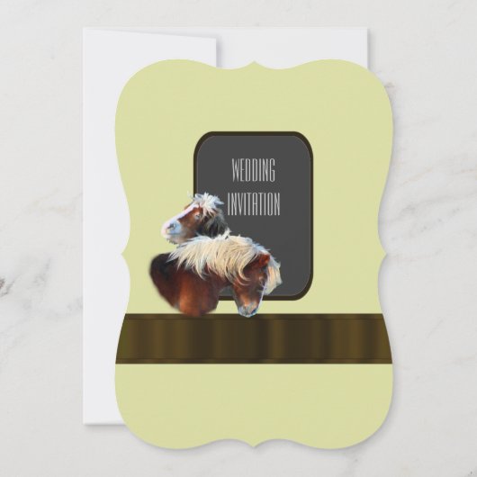 Paard en pony ruiterbruiloft kaart (Achterkant)