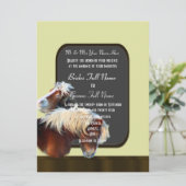 Paard en pony ruiterbruiloft kaart (Staand voorkant)