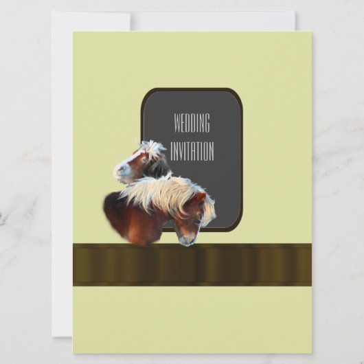 Paard en pony ruiterbruiloft kaart (Achterkant)