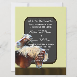 Paard en pony ruiterbruiloft kaart