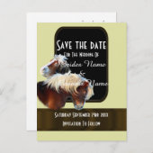 Paard en pony ruitersport redden de datum aankondigingskaart (Voorkant / Achterkant)