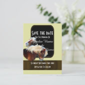 Paard en pony ruitersport redden de datum aankondigingskaart (Staand voorkant)