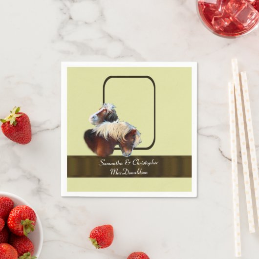 Paard en pony ruiterthema bruiloft servetten (Insitu)