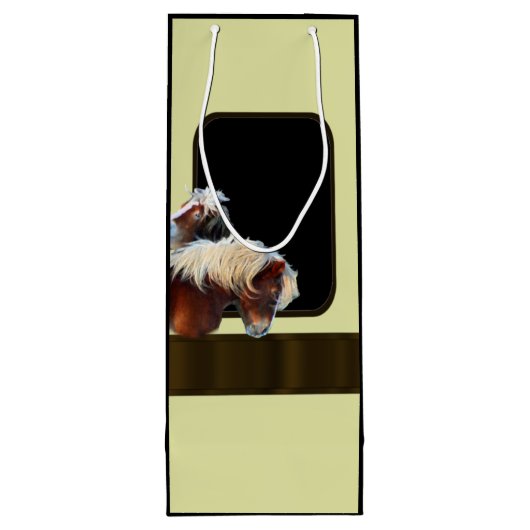 Paard en pony ruiterthema wijn cadeautas (Achterkant)