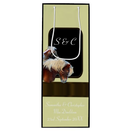 Paard en pony ruiterthema wijn cadeautas (Voorkant)