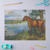  Paard- en rivierschilderij Decoupage Tissuepapier (Craft)