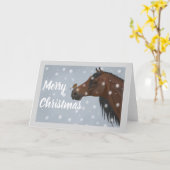 Paard en Robin Christmas Kaart (Gele Bloem)