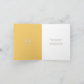 Paard en rozen geel grijs monogram bruiloft foto bedankkaart (Binnen)