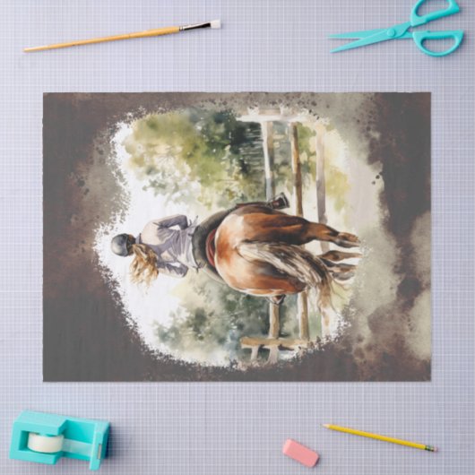 Paard en ruiter Decoupage Tissuepapier (Craft)