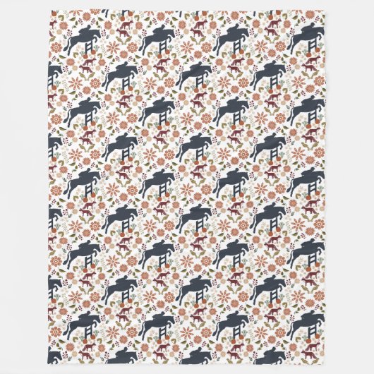 Paard en ruiter Fleece Deken Equestrian Decor (Voorkant)