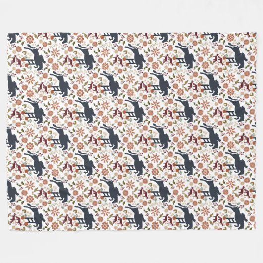 Paard en ruiter Fleece Deken Equestrian Decor (Voorkant (Horizontaal))