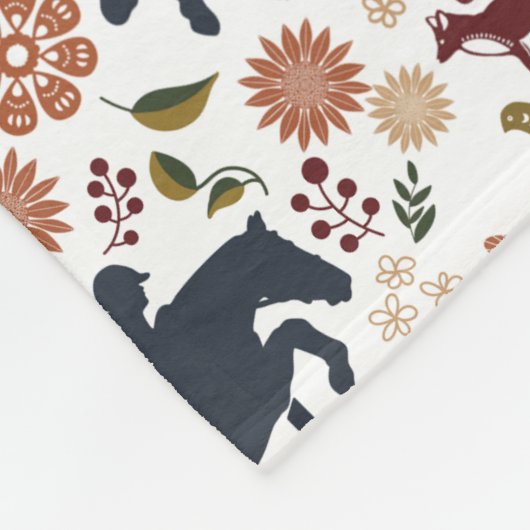 Paard en ruiter Fleece Deken Equestrian Decor (Hoek)