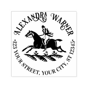 Paard-en-Ruiter-Naam Retouradres Zelfinktende Stempel