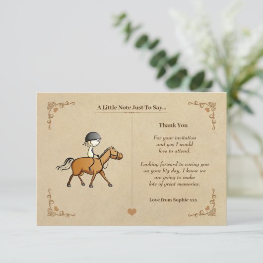  Paard en ruiter Note Kaart (Staand voorkant)