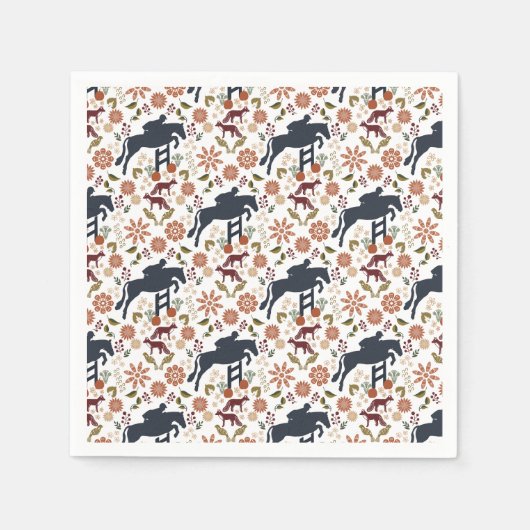 Paard en ruiter servet | Autumn Equestrian Folk Ar (Voorkant)