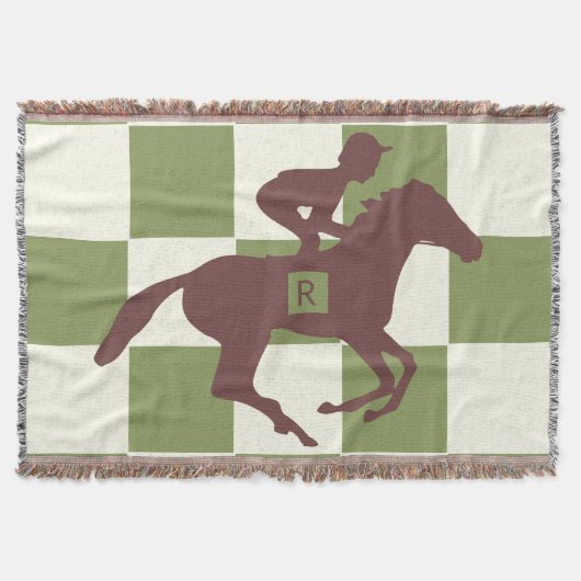Paard En Ruiter Silhouet Deken (Voorkant)