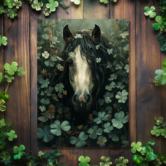 Paard en Shamrocks St Patrick's Day Kaart