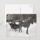 Paard en slee, 1935 briefkaart (Voorkant / Achterkant)