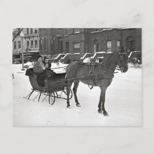 Paard en slee, 1935 briefkaart