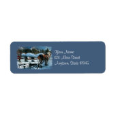 Paard en slee Kerstmis retour adres labels (Voorkant)