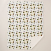 Paard en slee met gouden sterren en cirkels sherpa deken (Voorkant)