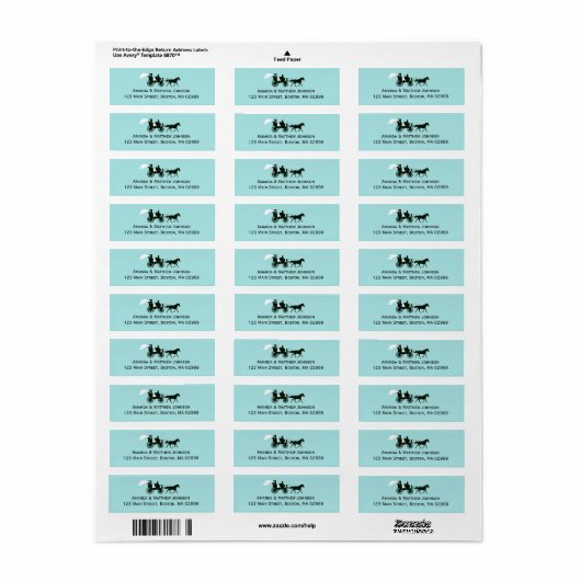 Paard en Vervoer Sprookje Retouradres Labels (Full Sheet)