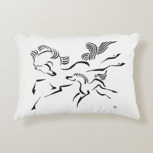 Paard en veulen decoratief kussen