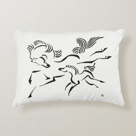 Paard en veulen decoratief kussen (Voorkant)