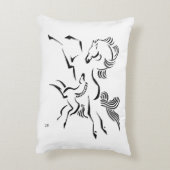 Paard en veulen decoratief kussen (Achterkant (Verticaal))