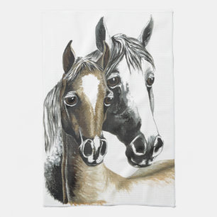 Paard en veulen keukenhanddoek