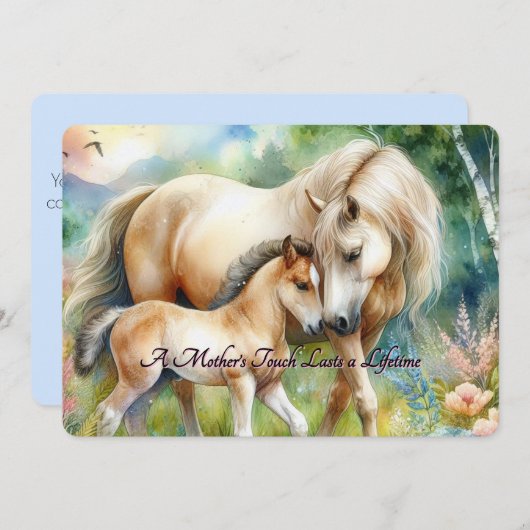 Paard en veulen Moederdag Kaart (Voorkant / Achterkant)
